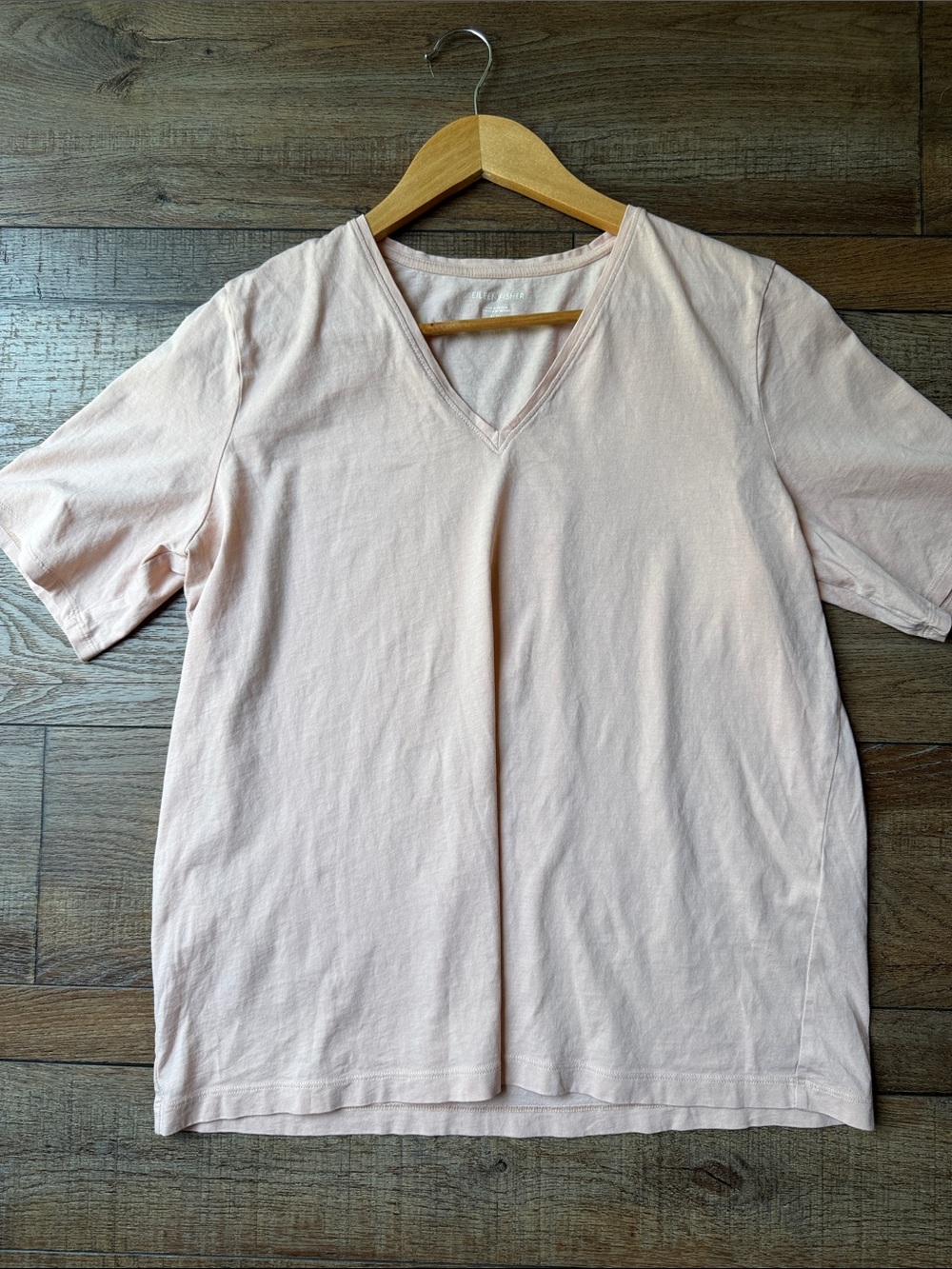 Eileen Fisher Blush Pink V-Neck Top